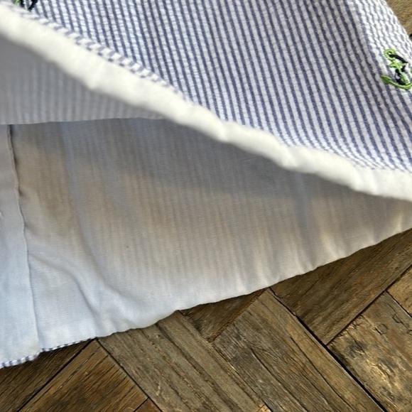 Glorimont Seersucker Navy Girls Dress - Picture 8 of 8